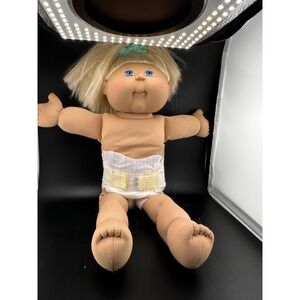 Cabbage Patch Kids Play Along 17" Blonde Straight Hair Blue Eyes Girl Vtg